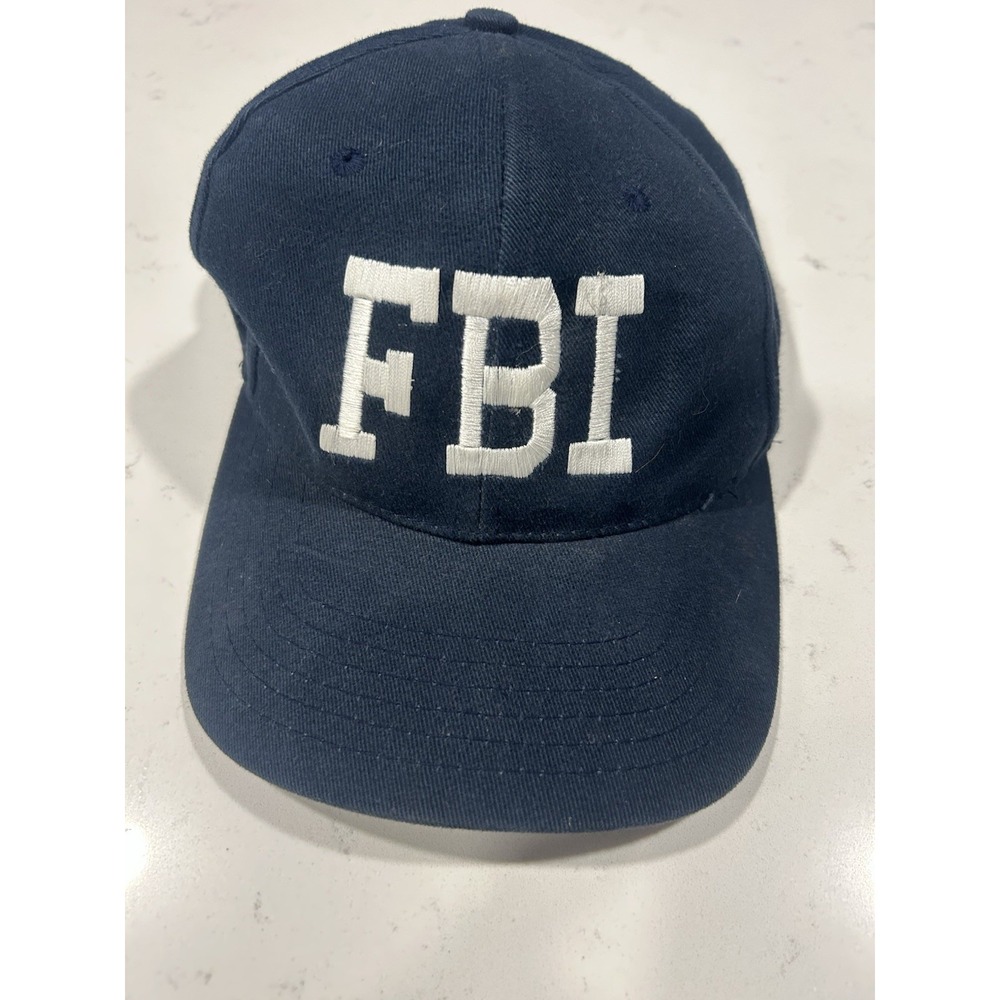 FBI Hat Ball Cap Embroidered Adjustable Strap‎ Navy Blue